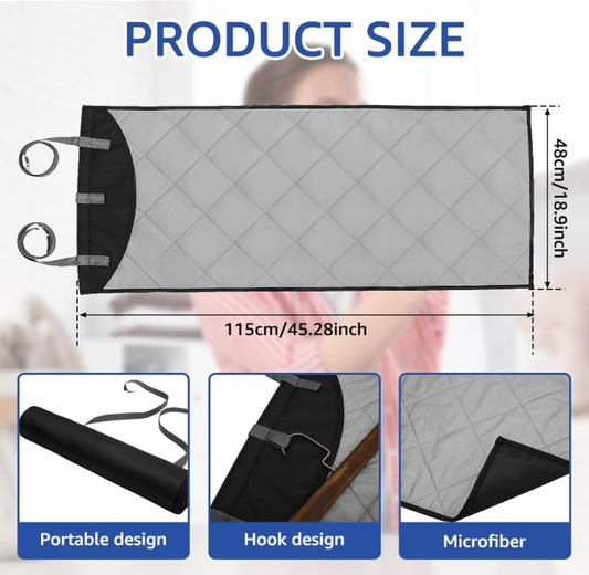 Hanging Ironing pad on the Door, Heat-Resistant steam pad (45 × 19 inches), Portable for Vertical Ironing and Ironing Board, Suitable for Home and Travel use