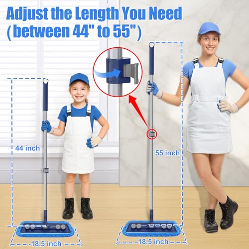 Microfiber Mops for Floor Cleaning: Dust Mop for Hardwood Floors - color: Dark Blue