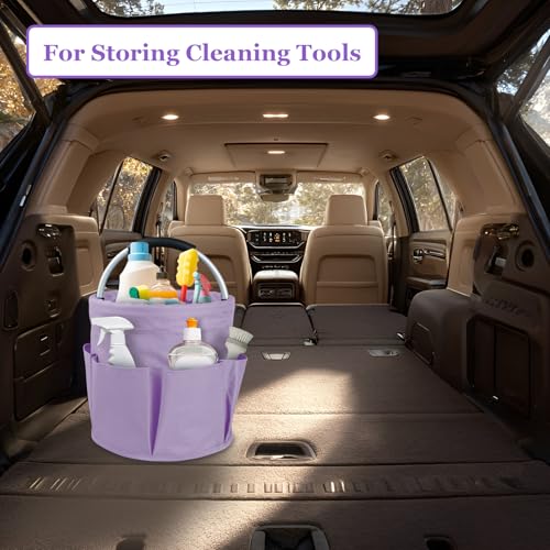 2Pcs 17L Collapsible Cleaning Supplies Caddy with Handle for Travel, Purple - color: Purple, size: 2PCS