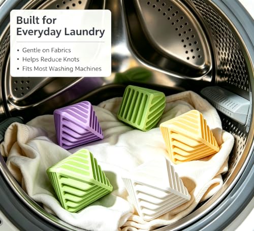 8 Pcs Dryer Balls Laundry Reusable Anti Static, Agitator Balls for Washing Machine, Tangle-Free Laundry Agitator Balls, Enhance Cleanliness and Prevent Clothing Tangling