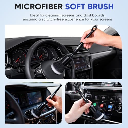 Car Detailing Brush, 10PCS Ultra Soft Boars Hair Car Interior Exterior Detailing Brushes, Scratch-Free Car Cleaning Dust Brush for Dashboard, Emblem, Air Vents, Wheels, Leather Seat - color: 10 Pcs(with 2 Car Cleaning Gel)