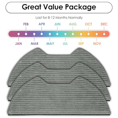 (3 Pack) UR2650WS Replacement Mop Pads Compatible with Shark Matrix Plus 2-in-1 Robot Vacuum Cleaner, Washable Mop Cloths, Mopping Pads, Mop Pad Refill Accessories - color: UR2650WS Mop Pad(3 Pieces)