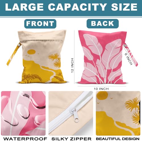 2Pcs Wet Bag Wet Dry Bag Reusable with Zipper, 12x10 Inch - color: Multicolor 1469