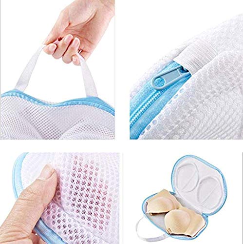 Small Bra Mesh Wash Bags for Laundry Wire-free Brassiere Washing Machine Protector Underwear Travel Thicken Organizer Bag - color: Wirefree Small