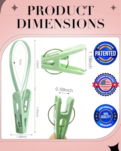 100 Pack Multi Purpose Laundry Hanging Clips with Rope, Strong Grip Hanging Clips for Baby Hangers, Pants, Socks, Towels & Closet Organization, Multi-Purpose Laundry Drying Hooks - color: Light Pink, Green, Light Yellow