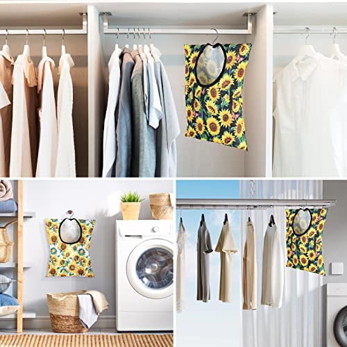 2 Pcs Sunflower Clothes Pin Bag Clothespin Bag Holder Clothespin Holder 15 X 11 Inch Clothes Pin Hanging Bag Clothespin Bag for Clothesline Outdoor Outside Wardrobe and Laundry Room - color: Sunflower