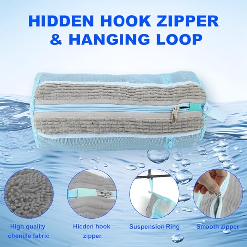 Shoe Washing Machine Bag 2 Pcs Reusable Shoe Cleaning Bag for Sneaker Tennis Shoes Cleaner Kit Laundry Shoe Bag for Washer and Dryer (Grey, Small) - color: Grey, size: Small