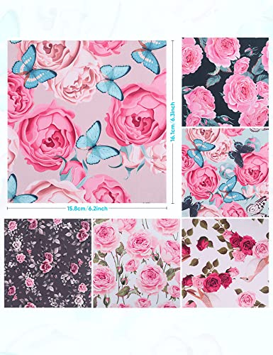 6PCS Thickened Microfiber Eyeglass Cleaning Cloths, Peony Floral Pattern, Lint-Free, Reusable for Eyeglasses, Phone Screens, Camera Lenses, Home Office Travel Use - color: Multi-colored Peony