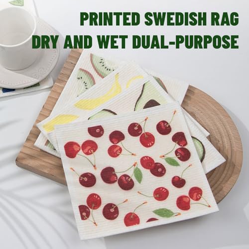 Kitchen Towels Swedish Dishcloths - 6 Count Reusable Paper Towels Washable, Cellulose Sponge Dish Towels for Kitchen Cleaning, Ultra Absorbent Odor Free Eco Friendly Biodegradable Cleaning Rags - color: White