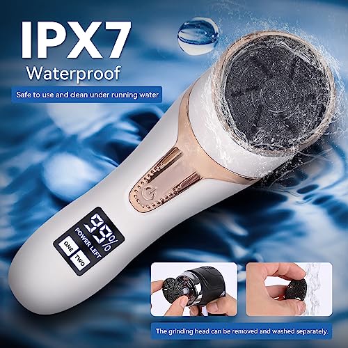 Nicebirdie Electric Callus Remover for Feet with Vacuum, Premium Portable Pedicure Tools Rechargeable Waterproof 2 Speed Foot File Scrubber Callus Remover Tool Foot Care kit (White) - style: White4