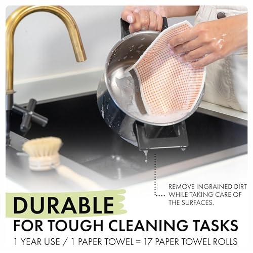 SUPERSCANDI 5 Pack Swedish Dishcloths for Kitchen - 100% Biodegradable & Compostable | Reusable Paper Towels Washable, Food-Safe & Without Plastic - Dish Rags Suitable for Any Surface | Leaves Colors - color: Leaves Colors
