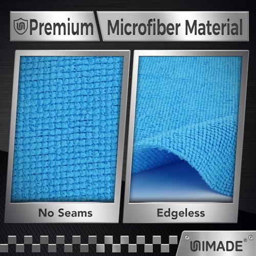 UNIMADE Shop Towels, 100 Pack Commercial Grade Work Rags Microfiber Towels - color: Blue, size: 100pk