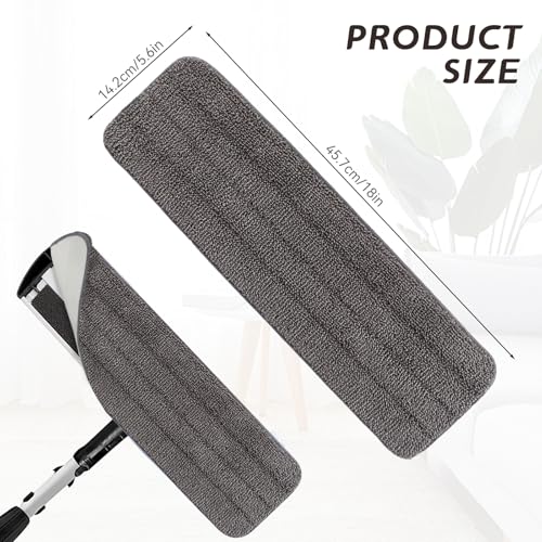 Replacement Mop Pads Fit for Rubbermaid Commercial 18" and 17" Mops - 10 Pack Wet & Dry Commercial Cleaning Reusable Refills Fit for Any Microfiber Flat Mop System 18" and 17" - Gray - color: 18 Inch-10pack-gray
