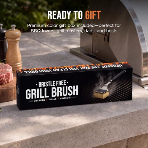 Best Choice Products Grill Brush and Scraper, Bristle-Free Steam Cleaning, Safe BBQ Grill Cleaner for Grills & Griddles, Stainless Steel Scraper, Added Bonus Extra Replacement Sponge