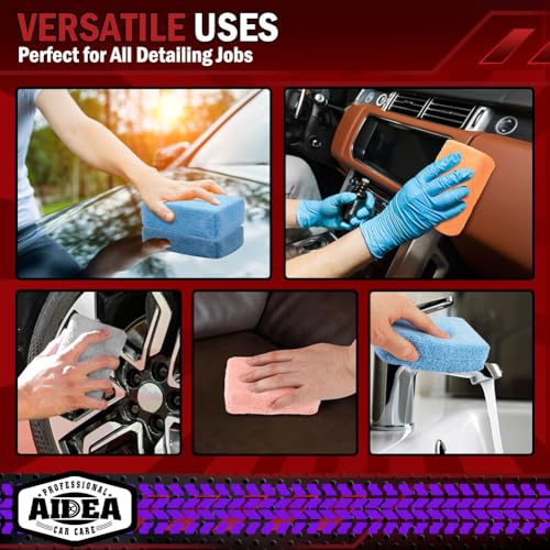 AIDEA Microfiber Applicator Pad-8 Pack, Car Wash Sponge, Grey - color: Gray, size: 8 PK