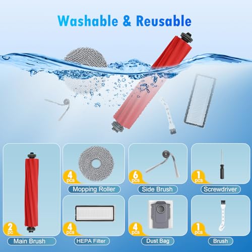 22 Pack Replacement Kit Compatible with Roborock QV 35A/QV 35S Robot Vacuum - color: 22 Pack QV 35A 35S Accessories