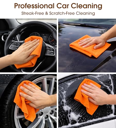 Microfiber Cleaning Cloth Roll, 100 Pack 12 x 12 Inch Tear Away Reusable Paper Towels, Thick Cleaning Towels, Absorbent Lint Free Washable Rags for Kitchen, Car, Garage and Workshop - Coral - color: Coral