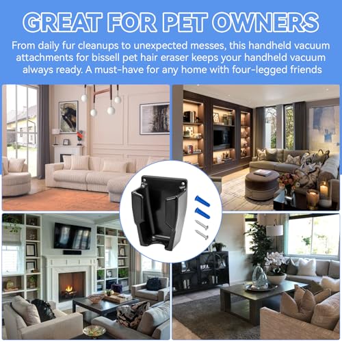 Handheld Vacuum Wall Mount Holder for Bissell Pet Hair Eraser Handheld Vacuum, Cordless Vacuum Holder Compatible with Bissell Models 2390,2390A,2284,2284W,23903 & Auto-Mate Charging Dock, Save Space