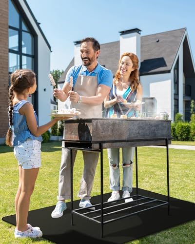 Under Grill Mat for Outdoor Grill, 24 x 42inch Double-Sided Fireproof Grill Pad,Perfect for Outdoor Barbecue Spots,Fireproof, Waterproof, and Oilproof BBQ Protector for Decks and Patios - size: 24*42inch