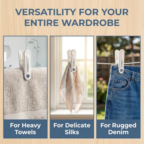 12 Pack Laundry Hooks, Multi Hanging Clips for Closet Organizer, Windproof Drying Rack Accessories for Pants, Socks, Towels, Hats
