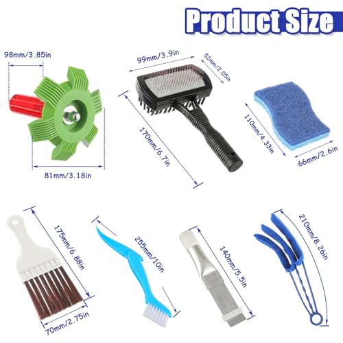 BOJACK Air Conditioner Fin Cleaner kit, Brush Condenser Ac Coil Brush Cleaner, Evaporator Radiator Repair Clean Tool(Pack of 7)