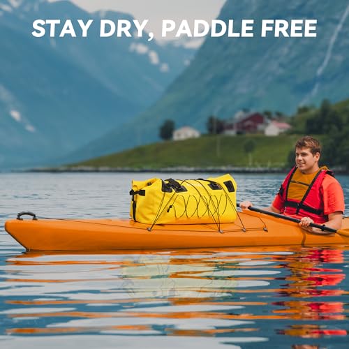 HEETA Waterproof Duffel Bag Travel Motorcycle Dry Bag Backpack 60L/80L/110L - color: Yellow, size: 80L