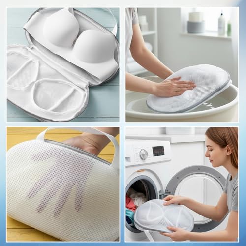 4 Pack Bra Washing Bags,Delicate Lingerie Protector for Washing Machine, Mesh Laundry Bags for Bras,Be Suitable For Socks, Underwear, Gentle Wash And Durable Fabric