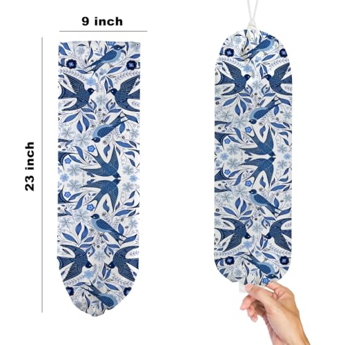 2Pcs Blue Bird Plastic Bag Holder, Wall Mount Grocery Bag Holder - color: multicolour 1334