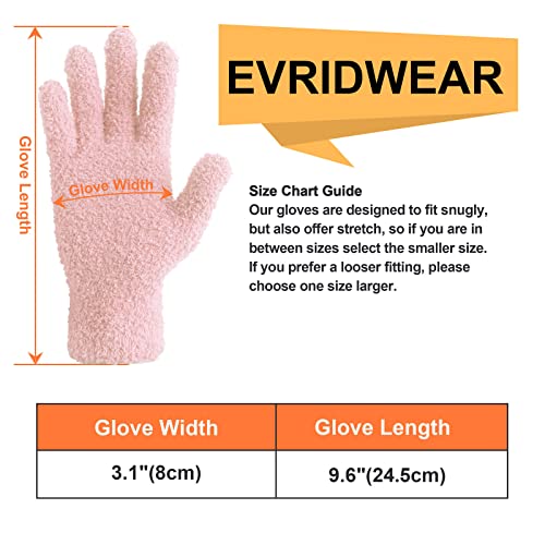 Evridwear Microfiber Dusting Gloves 2 Pairs (Blue + Pink)