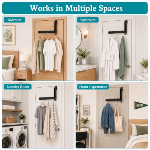 3 Pack Foldable Over Door Hanger Racks with 11 Hanging Slots