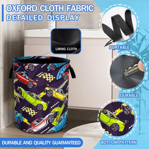 Racing Car Laundry Basket Foldable Oxford Cloth Hamper 18.9 x 16.5 Inch - color: Racing Car