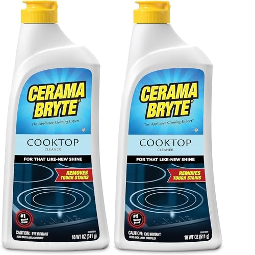 Cerama Bryte Cook Top Cleaner 18 oz 2-Pack & 3 Scraper Pad Pack