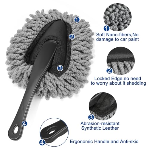 Fitosy Car Interior Duster Detail Brush Cleaning Gel Kit, Dust Remover