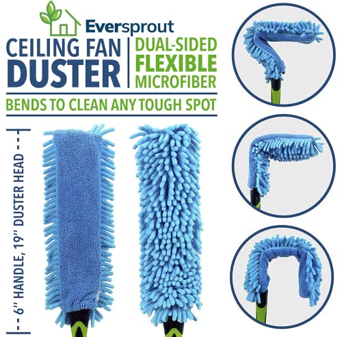 EVERSPROUT Fan Duster (Attachment Only), Bendable Microfiber Cleaner - size: Attachment Only (No Pole)