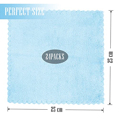 Sunny zzzZZ 24 Pack Kitchen Dishcloths - Does Not Shed Fluff - Reusable Dish Towels, Dish Cloths, Super Absorbent Coral Fleece Cleaning Cloths, Washable Fast Drying, 10 x 10 Inch (Aquamarine) - color: Aquamarine, size: 10 x 10 Inch