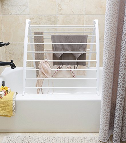 Whitmor Spacemaker Folding Drying Rack, Freestanding Indoor Clothes Dryer, Space Saving Compact Design, 6"L x 26"W x 51.5"H, White - color: White