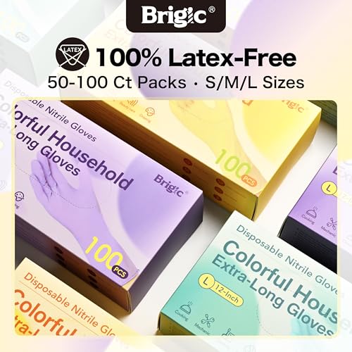 12 Inch Long Cuff Nitrile Gloves, Disposable Gloves - color: Orchid Purple (Pack of 50), size: Large (Pack of 50)