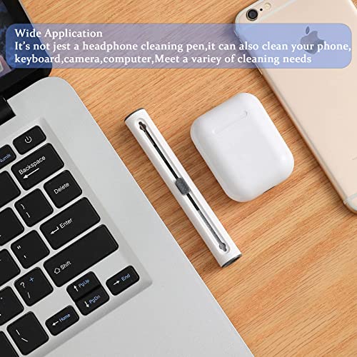 2Pcs Earbud Cleaning kit, Multi-Function Cleaning Pen with Soft Brush Flocking Sponge,Suitable for Bluetooth Headset, Charging Box, Mobile Phone, Earbud - color: 2PCS(White)