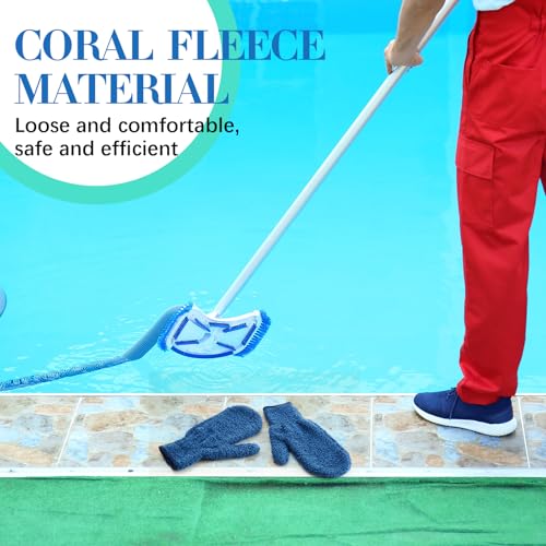 Teenyyou 2 Pairs Pool Cleaning Mitt Spa Scrubbing Gloves Hot Tub,Blue - color: Blue