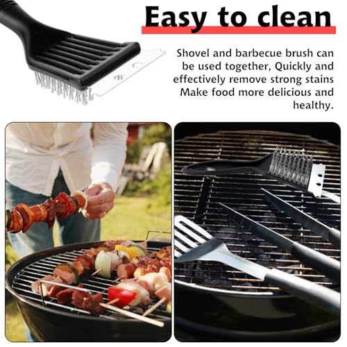 9 Pieces Grill Brush and Scraper Stainless Steel Wire Grill Brush Extra Strong BBQ Cleaner Accessories Heavy Duty Barbecue Grill Cleaning Brush Cleaner (8 Inch)