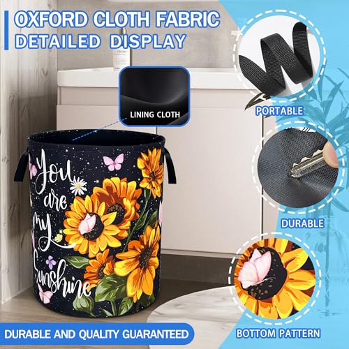 You Are My Sunshine Sunflower Laundry Basket Oxford Cloth 18.9 x 16.5 Inch - color: You Are My Sunshine Sunflower