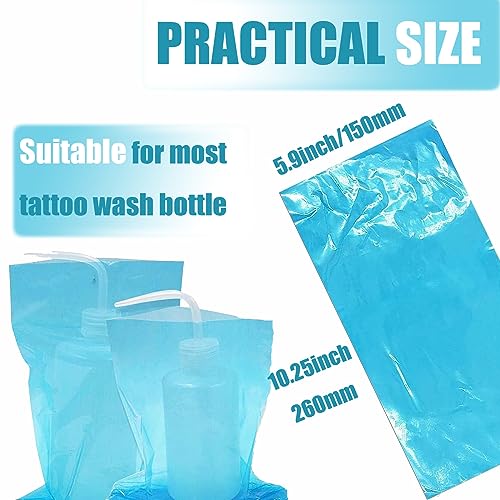 Tattoo Wash Bottle Bags, 250PCS Tattoo Wash Bottle Covers Squeeze Bottle Bags for Tattoo Wash Bottles Tattoo supplies(blue)… - size: 250PCS+BLUE