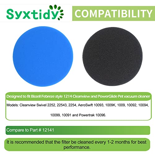 Filters Replacement for Bissell Febreze Style 1214 Cleanview,4Pack - size: 4Pack 12141 Filters
