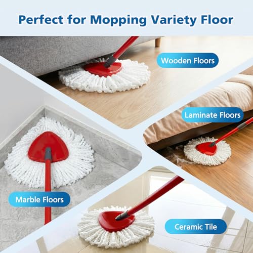 Spin Mop Replacement Head Spin Mop Refills for O Ceda EasyWring 1-Tank - size: 1 tank-4 mop head