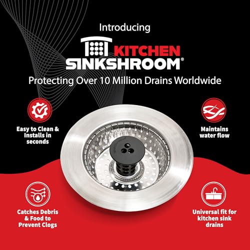 SinkShroom Revolutionary Clog-Free Sink Strainer Basket, 2-Pack, Stainless Steel - size: 2-Pack, style: Strainer