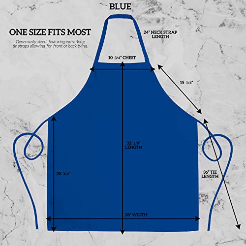 GREEN LIFESTYLE 12 Pack Professional Chef Apron – Grilling Aprons for Men, Waterproof Cooking Apron for BBQ, Work or Restaurant Use, Kitchen Aprons for Women – Royal Blue, No Pockets - color: Royal Blue