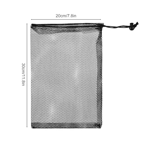 Grevosea 12Pcs Drawstring Mesh Bag, 8X12 Inch Nylon Mesh Drawstring Bags Delicates Laundry Bags for Washing Machine Small Gym Bag for Basketball Volleyball Football Golf Stuff Balls