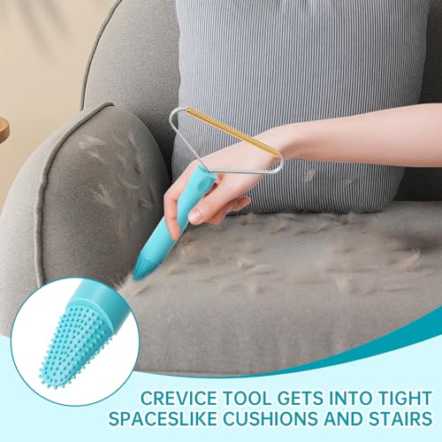 3-Pack Pet Hair Removal Tool, Dog & Cat Hair Remover, Carpet Rake - color: Blue