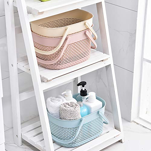 rejomiik 2 Pack Portable Plastic Shower Caddy Basket with Handles, Pink - color: Pink, size: 2 pack