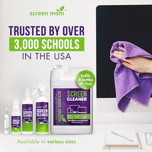 Screen Cleaner 4-Pack Microfiber Cloths for TV, Car, Laptop & Computer